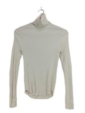 ZARA Pull-over à col roulé Dames Pull T EU 38 blanc cassé style décontracté