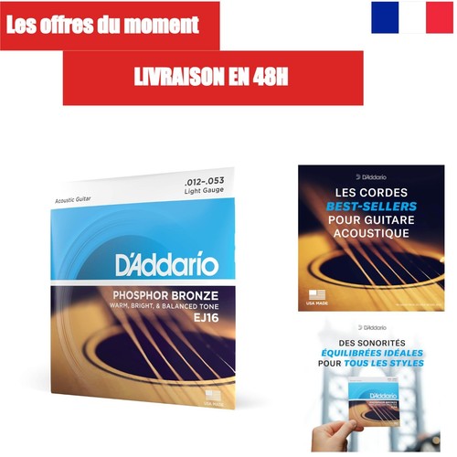 Addario ej16 cordes guitare - d'addario,