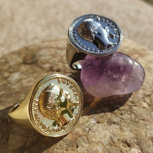 Bague chevalière acier - bague,