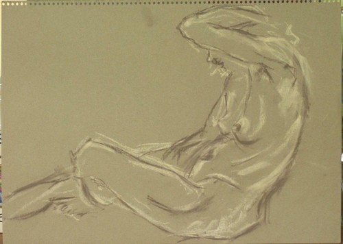 étude pastel 1950 - nu,
