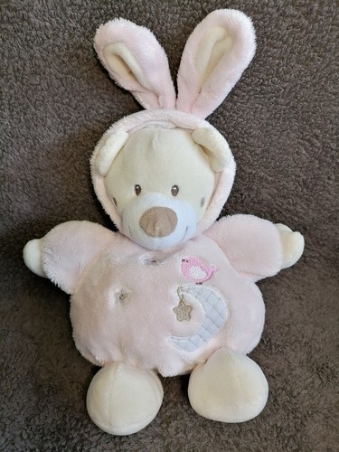 Doudou peluche ours rose