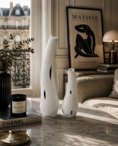 Paire vases royal art verre - art,
