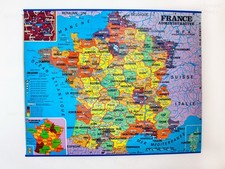 Carte scolaire française vintage double face Hatier Paris tableau mural