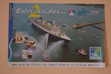 AFFICHE PAQUEBOT SS NORWAY ex FRANCE de la CGT "Entre 2 escales"