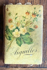 CARNET A AIGUILLES - PORTE-AIGUILLE - Couverture bois peint - XIXème