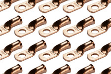 100 Pack Bare Copper Welding Battery Cable Ends, Lugs Terminal 4 AWG 5/16" Hole