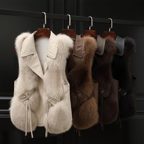 Gilet fourrure renard - gilet,