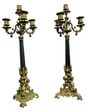 Paire chandeliers bronze