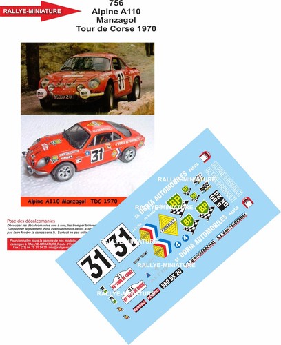 Decals ref 0756 alpine - 1/24,