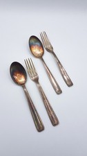 Lot 4 anciens couverts Métal argenté 2 Fourchette 2 cuillère avec 2 poinçons