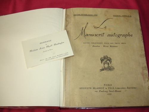 Manuscrit autographe jean - manuscrit,