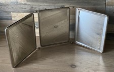 Ancien miroir triptyque de barbier coiffeur