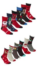 Adultes/Hommes/Femmes 6 Paires Chaussettes de Noël Sur Simple Cardé Hangers