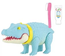 Mini figurine bleu ciel et ensemble brosse à dents "Dog Crocodile"