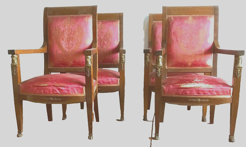 Quatre fauteuils style empire - ,