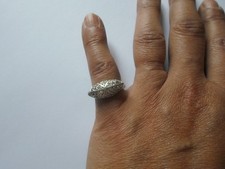 bague en argent massif, pavé
