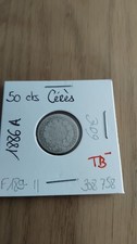 Pièce de 50 centimes argent cérès 1886 A - TB