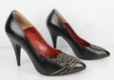 Vintage ERNEST  magnifiques escarpins cuir noir T 39,5 / 39 Très bon état