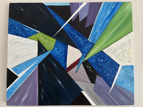 Gouache sur toile sans titre - gouache,