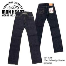 Jean droit en denim selvedge IRON HEART 634-XHS 25 oz taille 29-36 pouces non...
