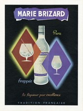 "MARIE BRIZARD Pure et frappée" Annonce originale entoilée REALITES 1953