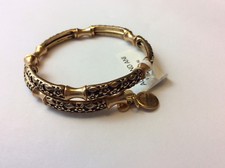 Alex And Ani New Day SECRET GARDEN Bangle Bracelet NWT BOX RARE Retired Gold