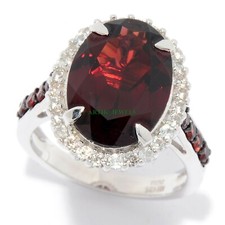 Naturel Gemme Grenat Avec 925 Bague en Argent pour Femmes #4173