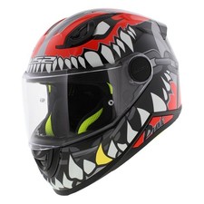LS2 FF812 Kids junior Punk gris brillant rouge - Casque de course moto enfant