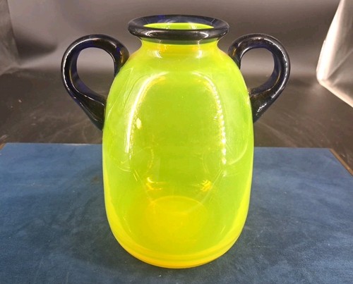 Vase verre soufflé jaune - vase,