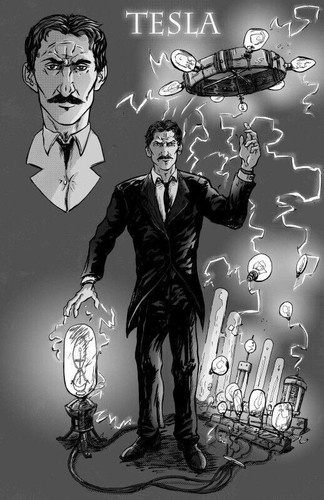 Plaque métal nikola tesla 30 - ,