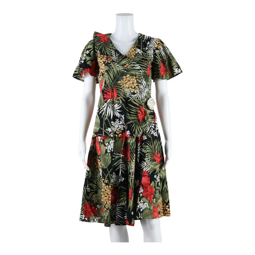 Robe enveloppe femme verte - robe,