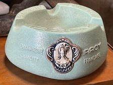 cendrier à cigares publicitaire céramique Champagne IRROY couleur vert céladon 