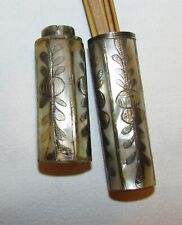 ETUI A MESSAGE ANCIEN EN NACRE ET ARGENT 18ème siècle Poinçon Chien 1762/1768