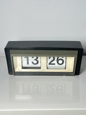 Horloge à guichet Vedette noire vintage – Années 60 – Horloge rétro design