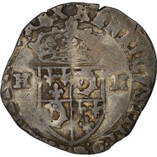 Monnaie, France, Henri IV, Douzain du Dauphiné, 1594, Grenoble, TB, Billon