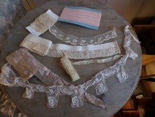 Lot de 6 métrages de dentelles tulle brode différentes  ( ref 42 )