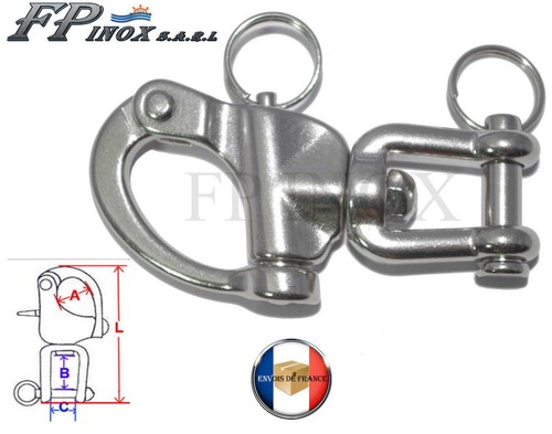 Mousqueton drisse 92mm inox - drisse,