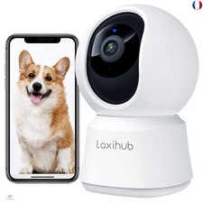 LAXIHUB 2K Caméra Surveillance WiFi Intérieur, 2,4GHz Caméras WiFi avec Vision N