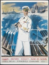 Guerre 39-45 Affiche France, Vichy 1940 Mers el-Kébir Reproduction 1976