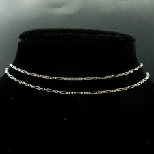 O886 -Chaîne Or Blanc 18k -Maille Longue de 4,04 x 1,38 mm - Longueur 44 cm