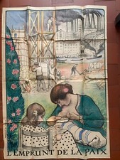 GRANDE AFFICHE ORIGINALE WW1 1914-1918 L'EMPRUNT DE LA PAIX par LEBASQUE