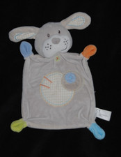 Doudou plat lapin chien gris