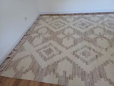 grand tapis ecru/ beige .laine .contemporain