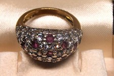 bague cocktail rubis et