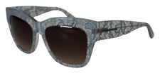 Dolce & Gabbana Lunettes de Soleil DG4231 Bleu Dentelle Acetat Cristal Papillon