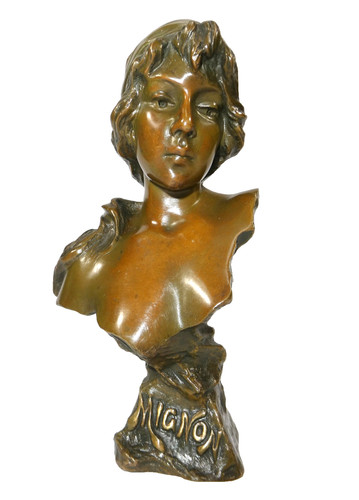Mignon villanis bronze buste - mignon,