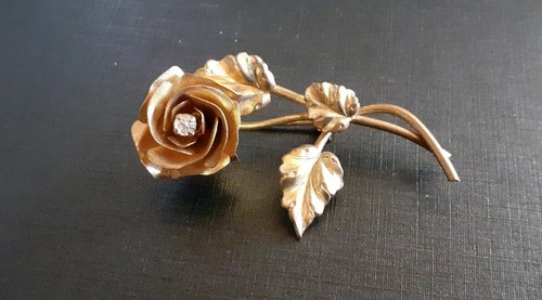 Broche ancienne rose fleur - broche,