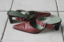 Mules cuir bordeaux UN MATIN