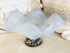 Coupe verre type Murano bleu