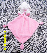 ? DOUDOU PLAT TEX BABY CARREFOUR LAPIN BELIER MOUCHOIR ROSE POIS 35CM ETAT NEUF